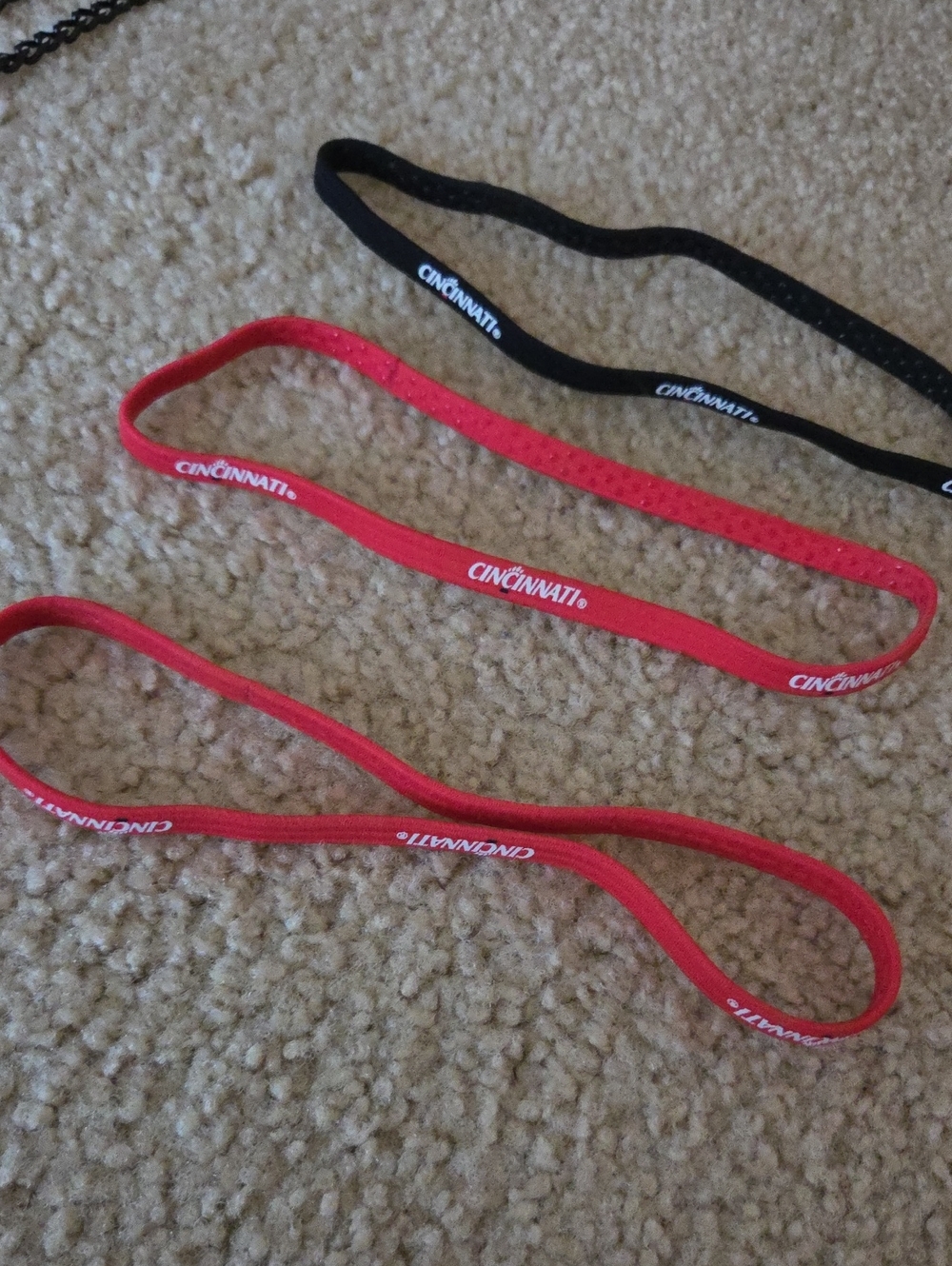Cincinnati Red and Black Non-Slip Elastic Sports Headbands Never Worn